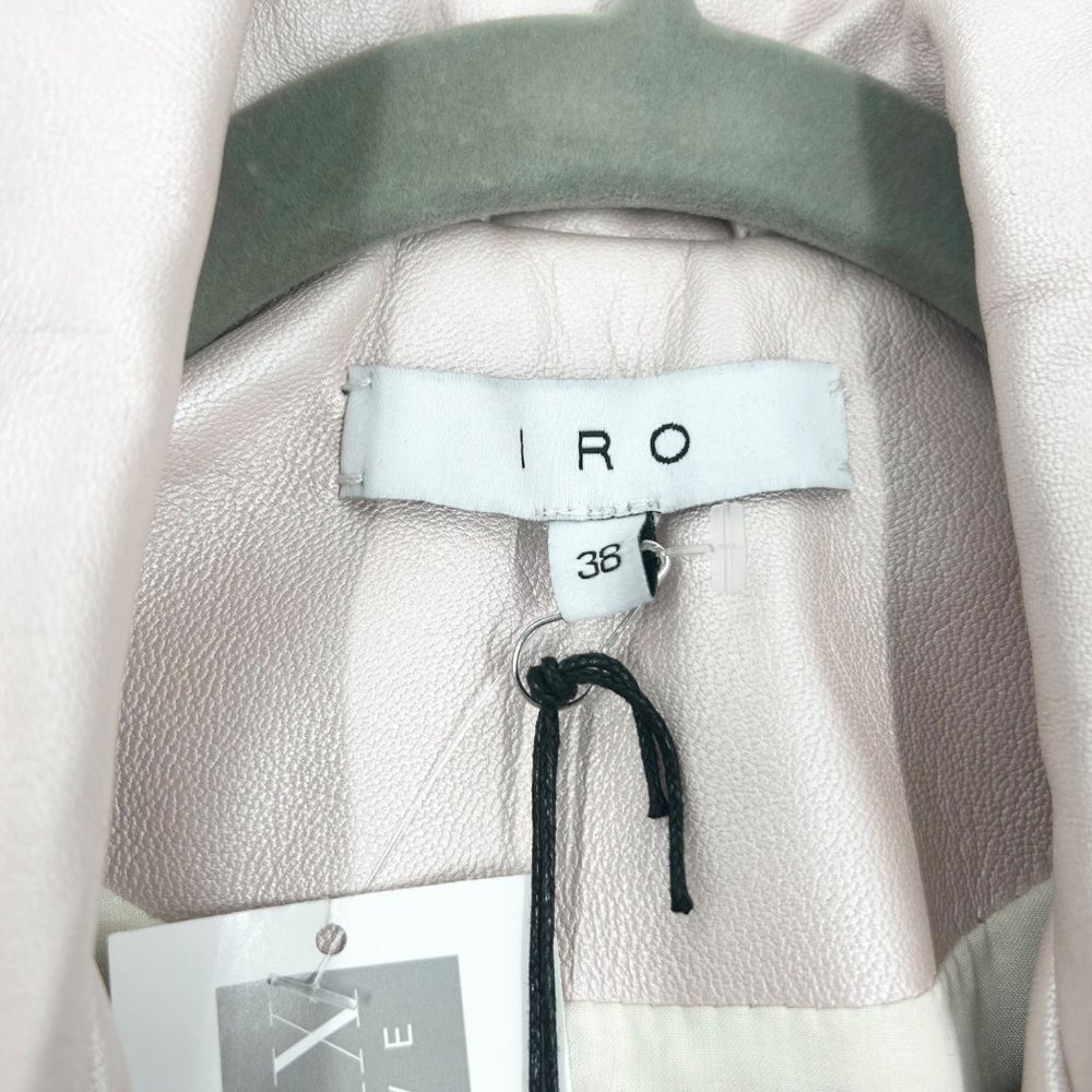 NWT Iro Milaspe Pearl Pink Lamb Leather Moto Jacket - Picture 5 of 11